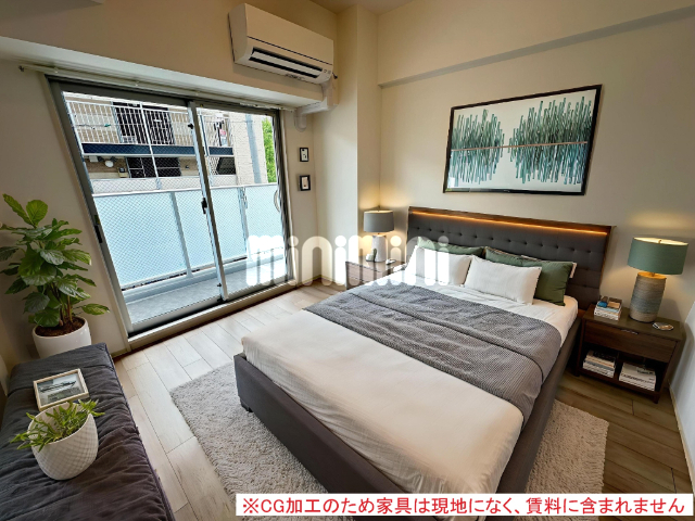 居室・リビング　ＣＧ加工のため家具は現地になく、賃料に含まれません