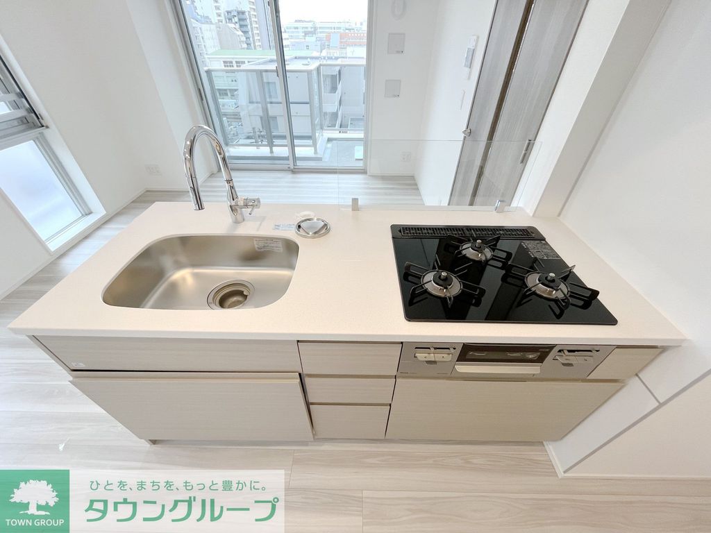 キッチン　7階の眺望写真