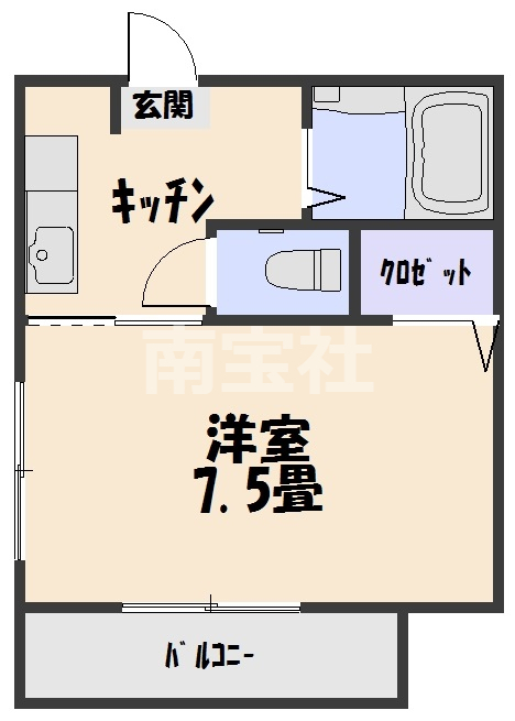 ＪＲ指宿枕崎線 谷山駅 徒歩24分 2階建 築31年の間取り写真