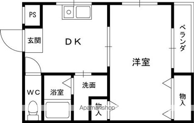 京阪本線 御殿山駅 徒歩7分 3階建 築22年の間取り写真
