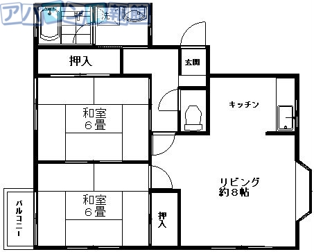 新潟市江南区元町のアパートの間取り