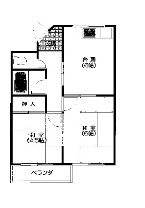 姫路市御立東のアパートの間取り