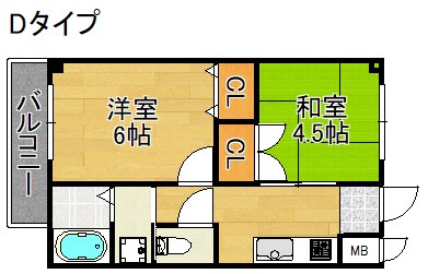 大阪市住吉区遠里小野のマンションの間取り