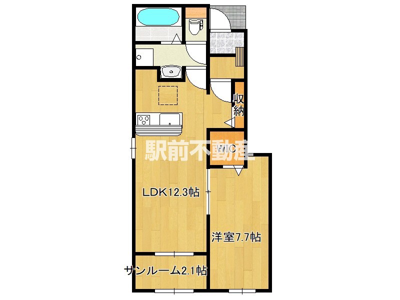 朝倉郡筑前町高上のアパートの間取り