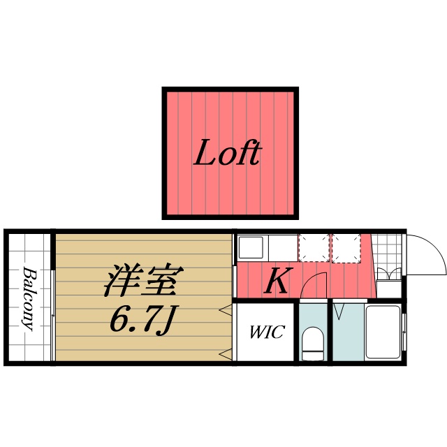 千葉市稲毛区小深町のアパートの間取り