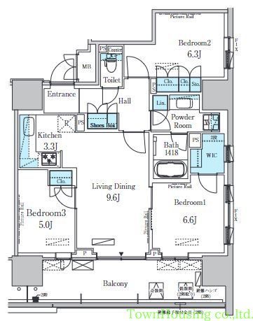 中央区晴海のマンションの間取り