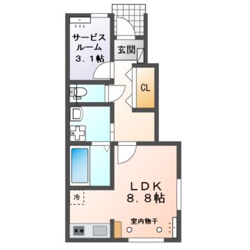 ヴィラージュ海老島Bの間取り