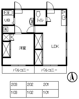 コーポ西一の間取り