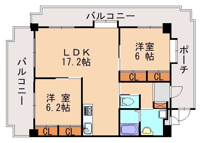 福岡市東区香住ヶ丘のマンションの間取り