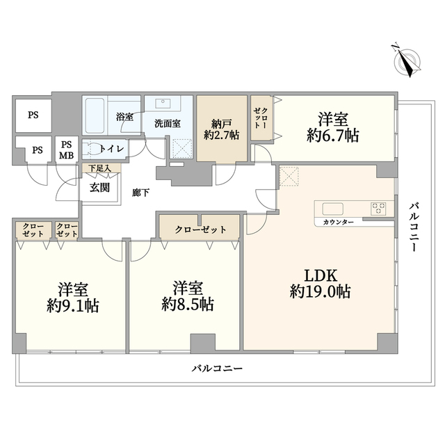 新都心ダイヤモンドマンションの間取り