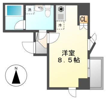 名古屋市中区大須のマンションの間取り