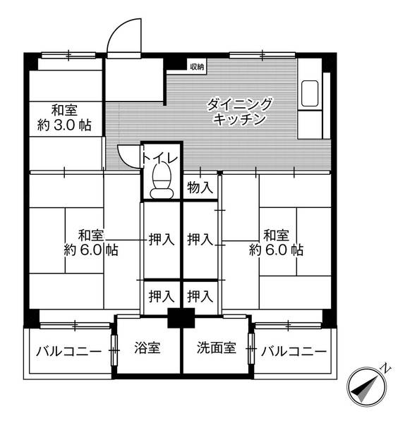 【ビレッジハウス加賀田1号棟の間取り】