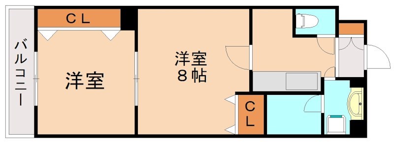 北九州市小倉北区香春口のマンションの間取り