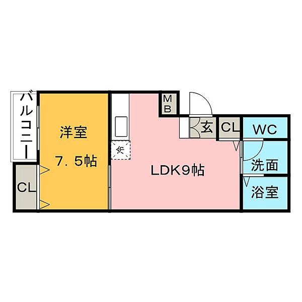 久留米市上津町のマンションの間取り