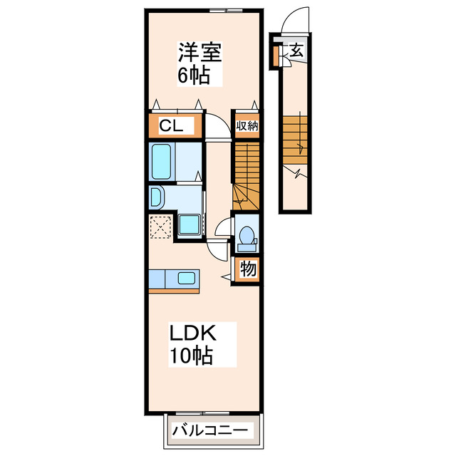 菊池郡大津町大字室のアパートの間取り