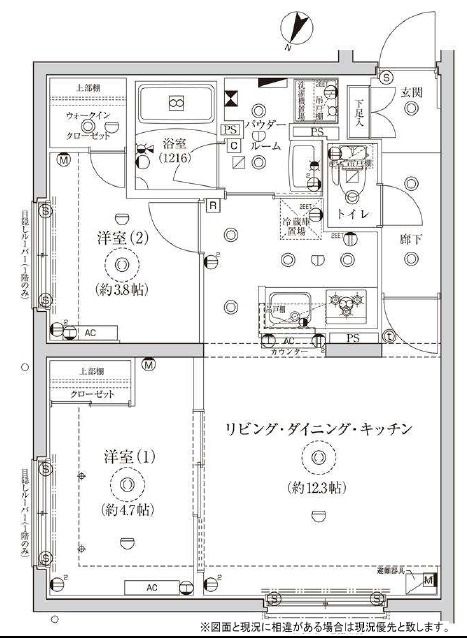 グローリオシェルト池袋IIの間取り