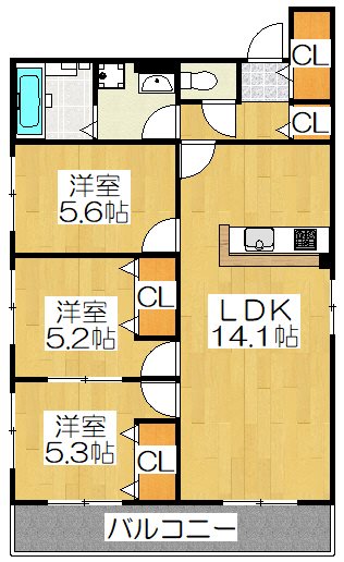 京都市左京区菊鉾町のアパートの間取り