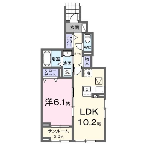 富谷市富谷のアパートの間取り