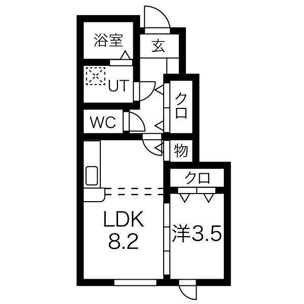 西村山郡河北町谷地のアパートの間取り