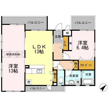 ルシェロ新都心の間取り