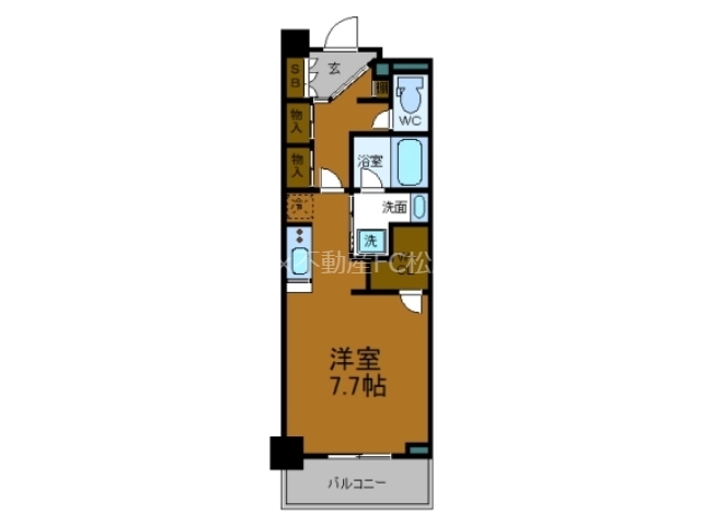 大阪市中央区博労町のマンションの間取り