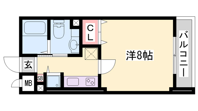 三木市緑が丘町西のアパートの間取り