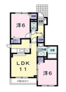 恵庭市黄金北のアパートの間取り