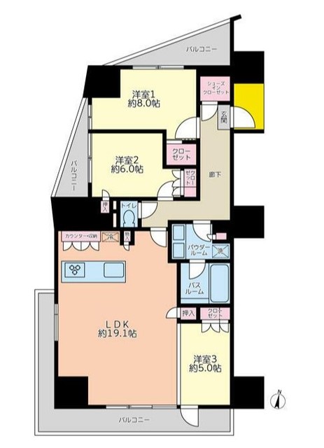 港区白金のマンションの間取り