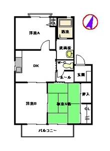 那珂川市五郎丸のアパートの間取り