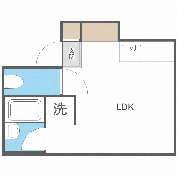 札幌市中央区南七条西のアパートの間取り