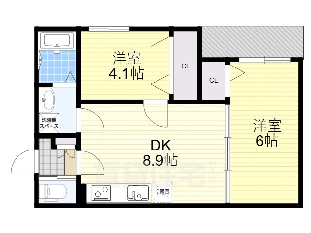 堺市堺区香ヶ丘町のアパートの間取り