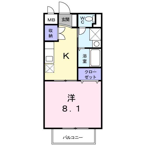 姶良市加治木町木田のアパートの間取り