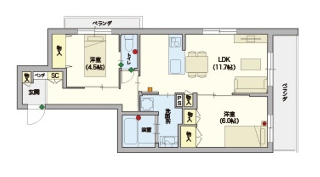 （シニア限定）ヘーベルVillage武蔵新田の間取り