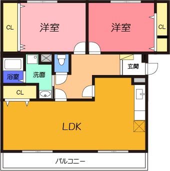 【高槻市岡本町のマンションの間取り】