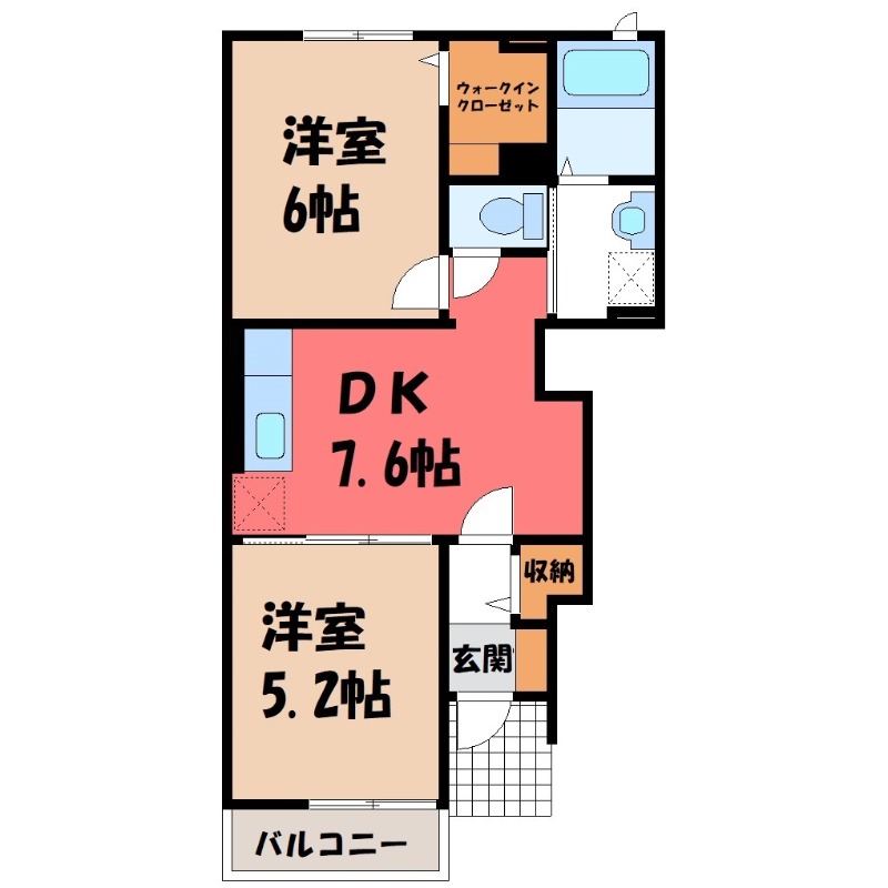 猿島郡境町大字長井戸のアパートの間取り