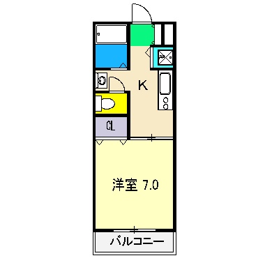 コーポ スライビング IIIの間取り