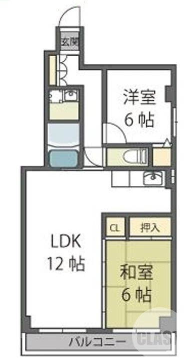 堺市北区南花田町のマンションの間取り