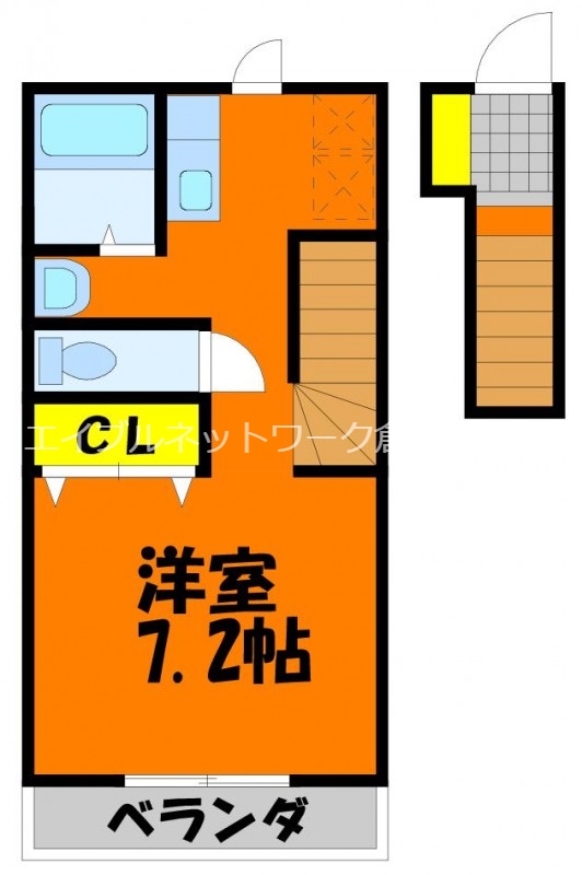 フルーリー中撫川　B棟の間取り