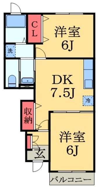 佐倉市上志津原のアパートの間取り