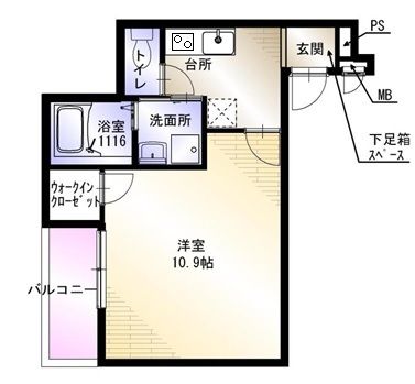 泉大津市田中町のアパートの間取り