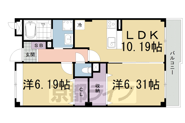 【大津市湖城が丘のマンションの間取り】