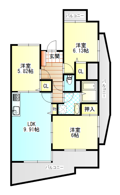 中央ハイツ海老塚の間取り写真
