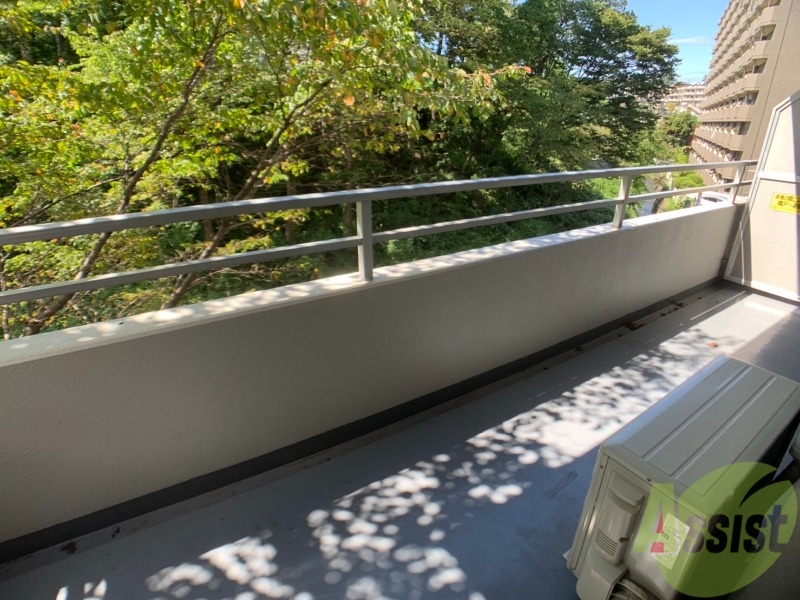 バルコニー　バルコニーは幅があり、広い印象を受けました。