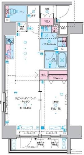 ＪＲ総武線 浅草橋駅 徒歩6分 12階建 築7年の間取り写真
