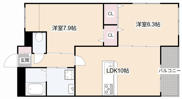 ＪＲ東海道本線 高槻駅 徒歩30分 4階建 築4年の間取り写真