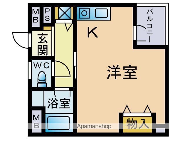 地下鉄空港線 赤坂駅 徒歩9分 6階建 築37年の間取り写真