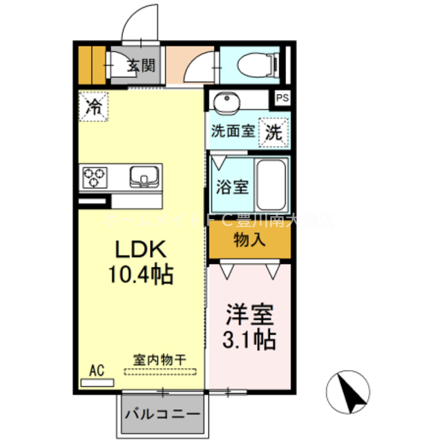 ＪＲ東海道本線 豊橋駅 バス乗車時間：20分 最寄りバス停で下車 徒歩6分 2階建 築11年の間取り写真