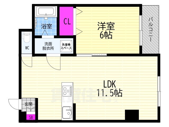 京阪本線 墨染駅 徒歩3分 7階建 築55年の間取り写真