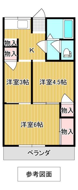 東武宇都宮線 南宇都宮駅 徒歩10分 2階建 築52年の間取り写真