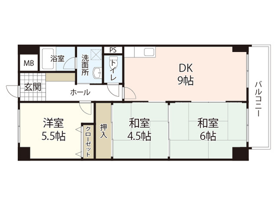 広島市中区八丁堀のマンションの間取り